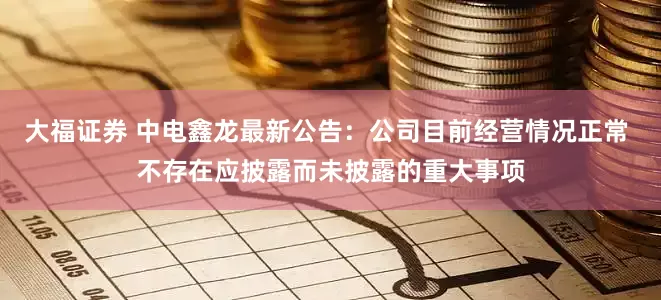 大福证券 中电鑫龙最新公告：公司目前经营情况正常 不存在应披露而未披露的重大事项